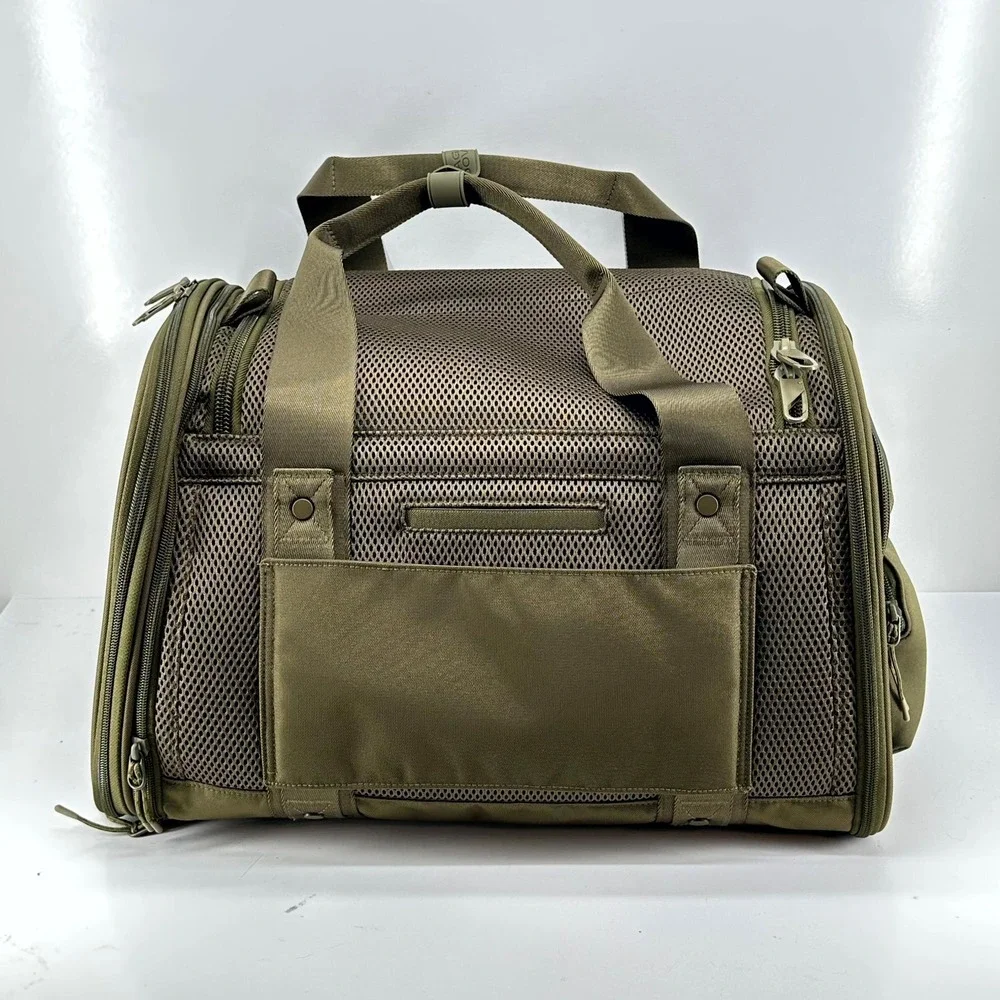 Dagne Dover Kyoto Pet Carrier Large Moss Green Recycled Mesh Travel Bag 20lb NEW